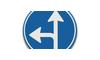 RVV Verkeersbord - D06l - Gebod tot het volgen van de rijrichting of één van de rijrichtingen die op het bord zijn aangegeven links afslaan linksaf slaan rechtdoor breed